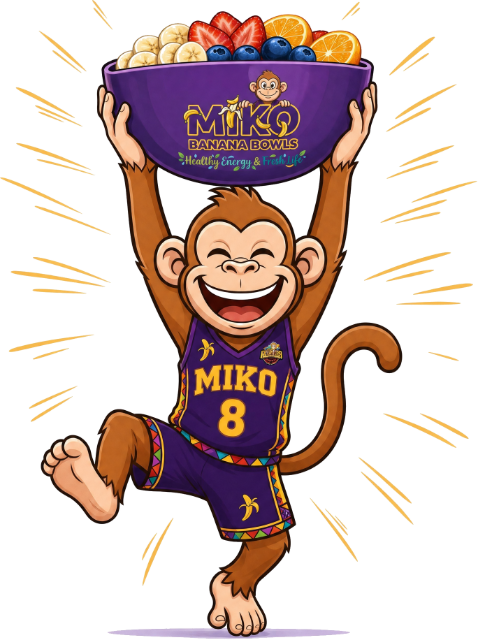 Miko the monkey celebrating